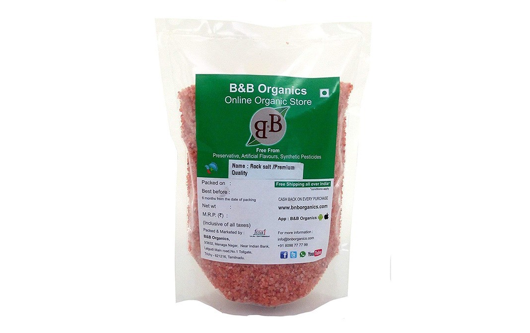 B&B Organics Rock Salt /Premium Quality    Pack  500 grams